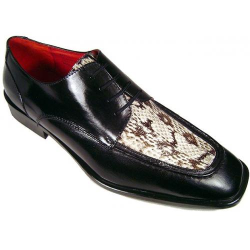 Fratelli Black/Undyed Natural Genuine Snake Skin Shoes